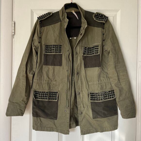 36point5 Studded Distressed Military Jacket - Size UNKNOWN - Picture 1 of 8